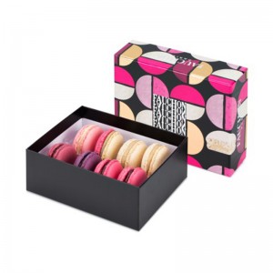 Hot eladó macaron csomagolás doboz fedél macaron doboz design